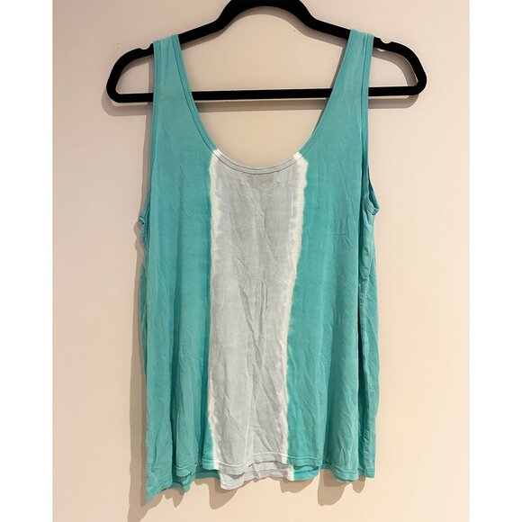 Michael Stars Flowy Tank Top Womens Size OS Turquoise Grey Colorblock Scoop Neck - Picture 4 of 9